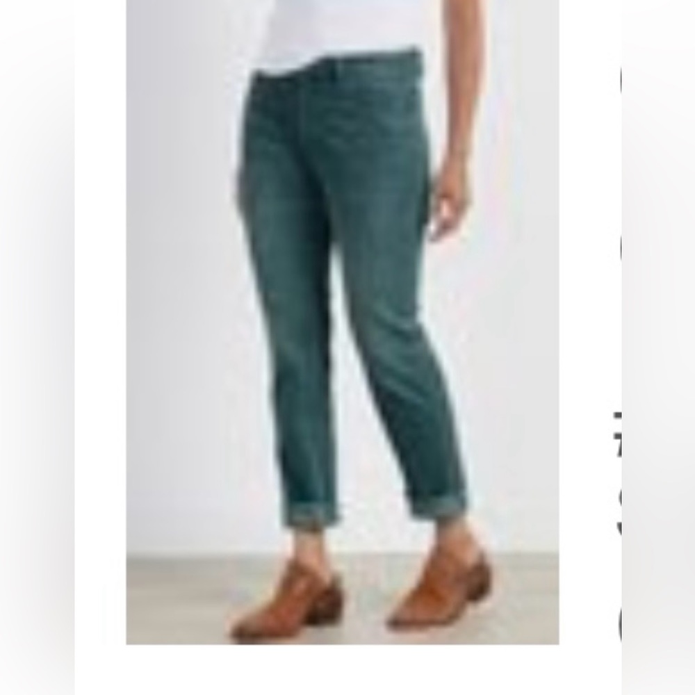 Soft Surroundings straight leg cords Wm Size 8 Teal like new 28” inseam Mid Rise